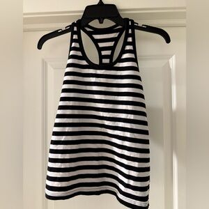 Mario Black and White Striped‎ Women's Tank Top Size Large